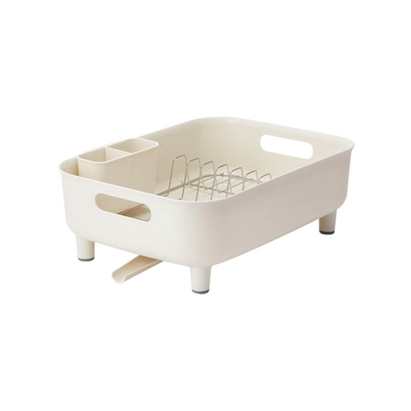 Giá Để Đựng Muỗng Dĩa Bằng Nhựa, Thanh Ngăn Bằng Thép Không Gỉ, 447x327x156mm - 2 màu (Xanh Lá, Màu Ngà) - LDR110 image number null